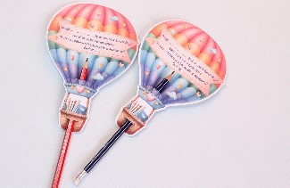 Card cu mesaj - balon cu aer cald